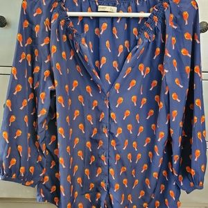 Navy Blue Old Navy Birdy Blouse